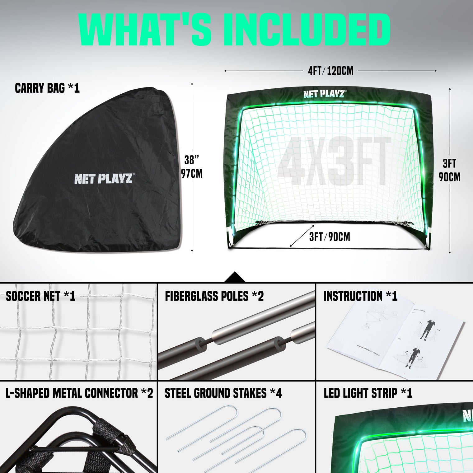 ILLUMINATED SOCCER GOAL | GLOWGAME PLAYZ MINI