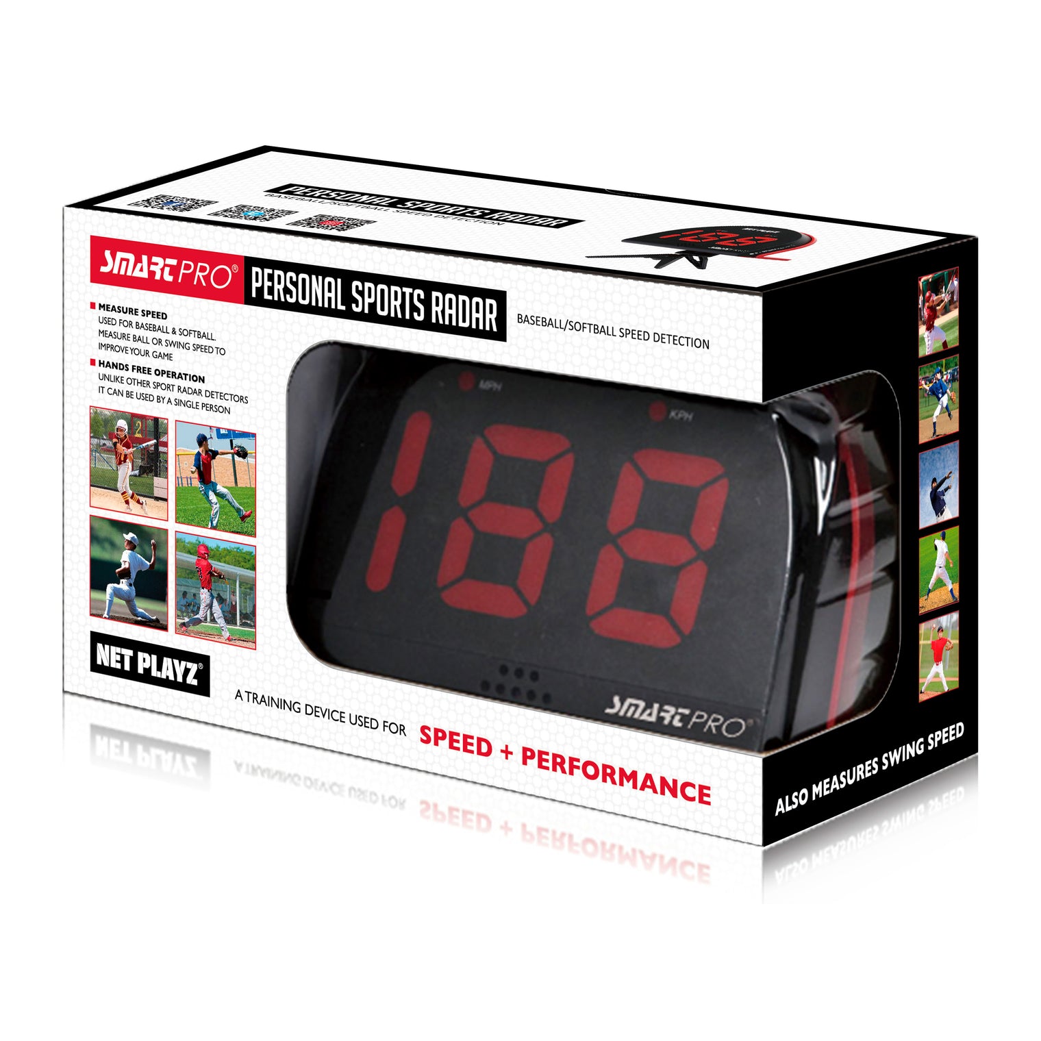 SPORTS RADAR | SMART PLAYZ product box packaging image, NET PLAYZ, NetPlayz, Sports Equipment Supplier, Sports Training Equipment Supplier, sports equipment manufacturers, United States Of America, USA, Canada, Europe, Africa, baseball training equipment, baseball training stuff, batting practice equipment, baseball batting practice equipment, batting practice devices, hitting practice equipment, baseball training aids, baseball practice equipment, baseball training tools, baseball coaching supplies