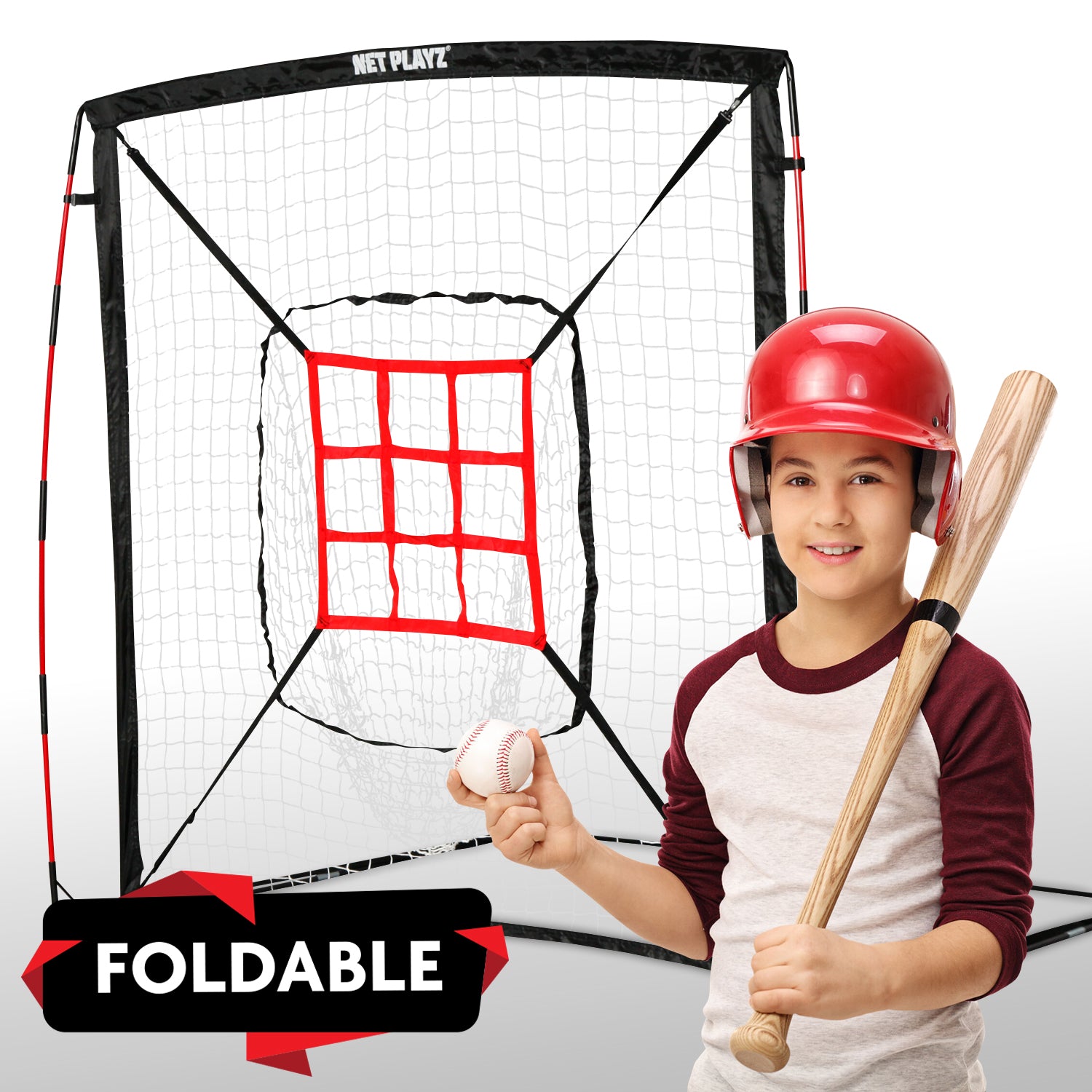 5FT POP-UP HITTING NET | EASY PLAYZ MINI foldable feature, BASEBALL Equipment, NET PLAYZ, NetPlayz, Sports Equipment Supplier, Sports Training Equipment Supplier, sports equipment manufacturers, United States Of America, USA, Canada, Europe, Africa, baseball training equipment, baseball training stuff, batting practice equipment, baseball batting practice equipment, batting practice devices, hitting practice equipment, baseball training aids, baseball practice equipment, baseball training tools