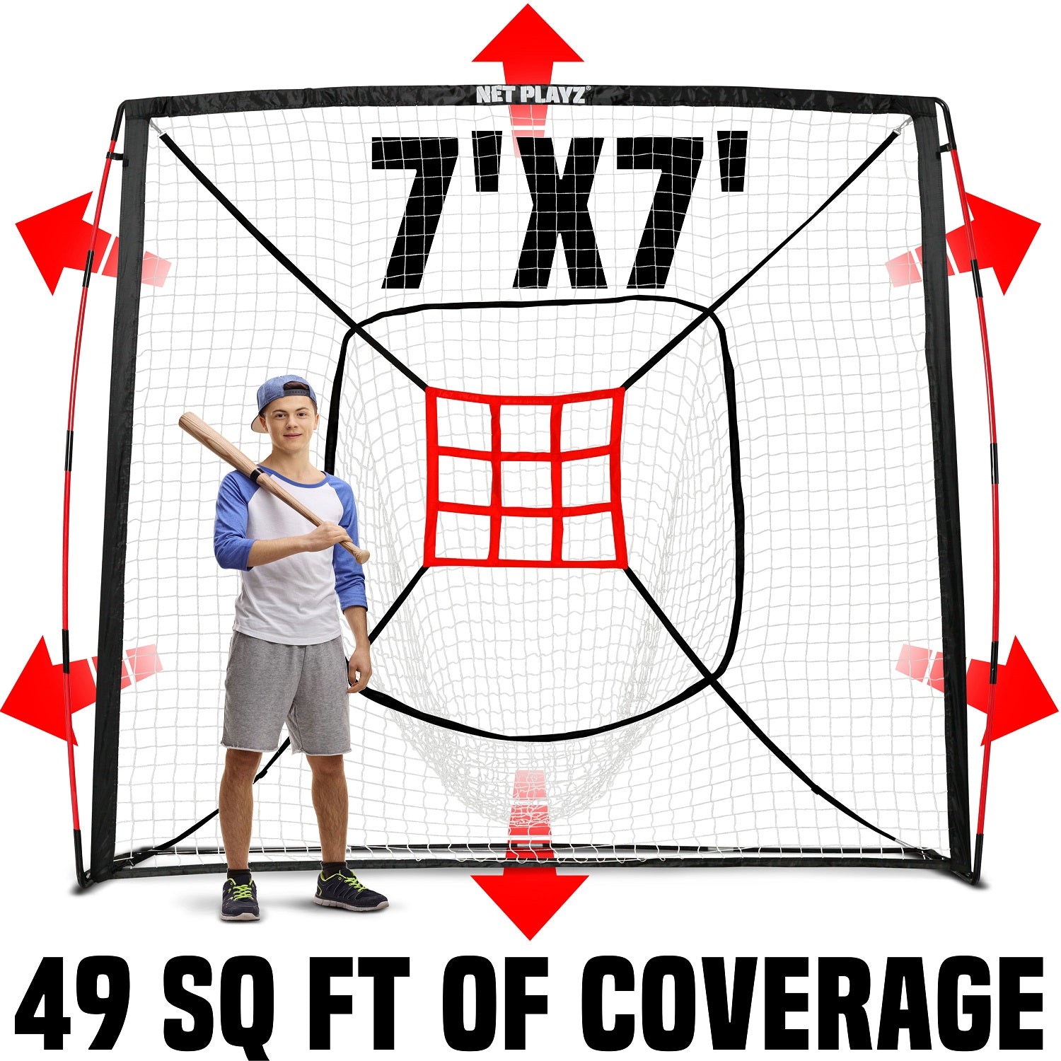 7FT HITTING NET | EASY PLAYZ MIDI - BASEBALL Equipment From NET